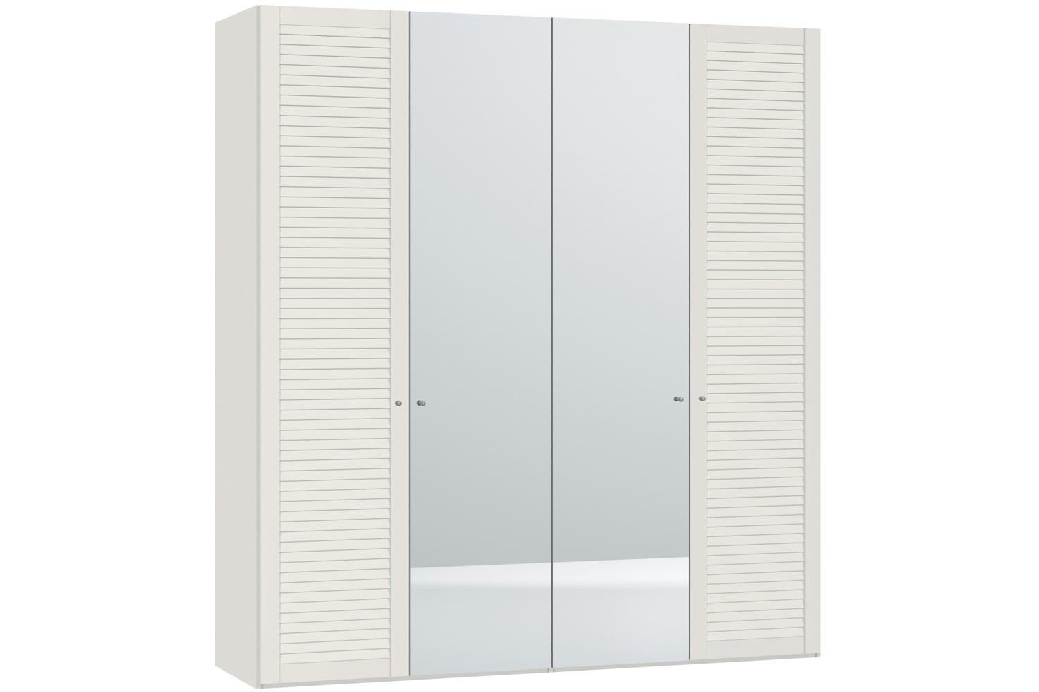 Sarah Hinged 4 Door Wardrobe 203Cm | Lamella + Mirror