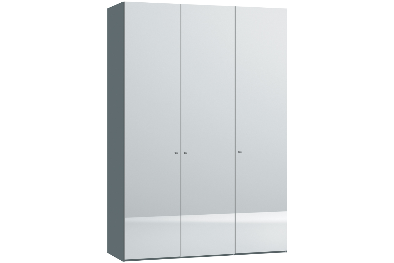Mila Hinged 3 Door Wardrobe 152Cm | Mirror Body Metallic