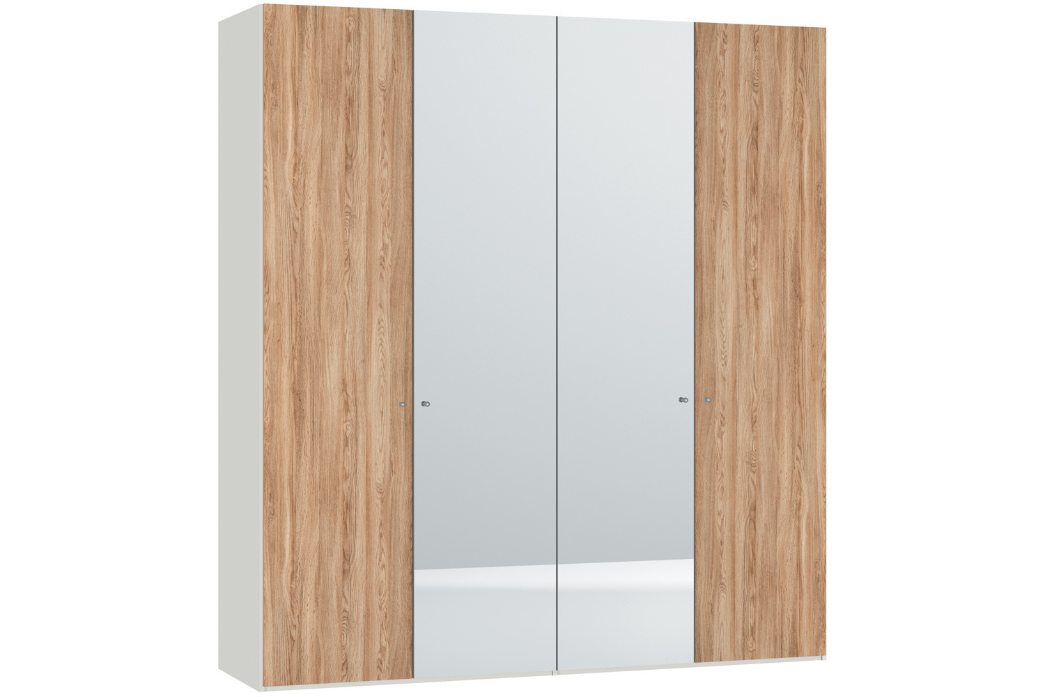 Christine Hinged 4 Door Wardrobe 203Cm |Oak + Mirror