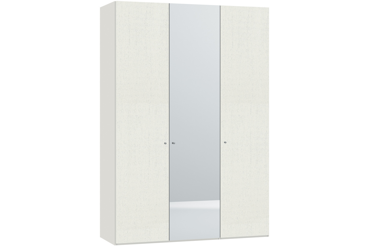 Julia Hinged 3 Door Wardrobe  152Cm | White Ash + Mirror