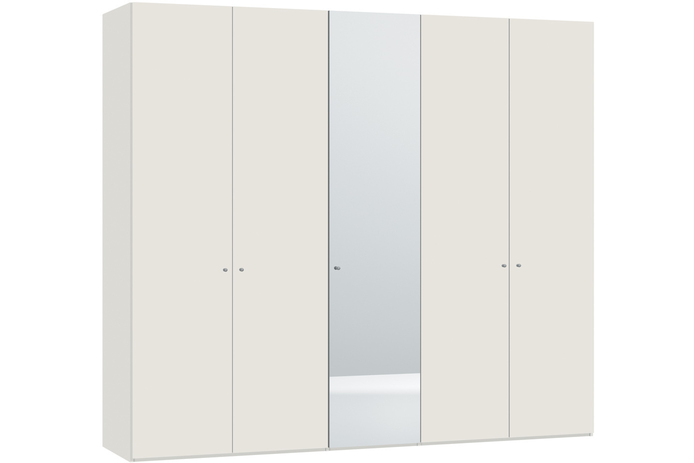 Yasmin Hinged 5 Door Wardrobe  253Cm | High Gloss + Mirror