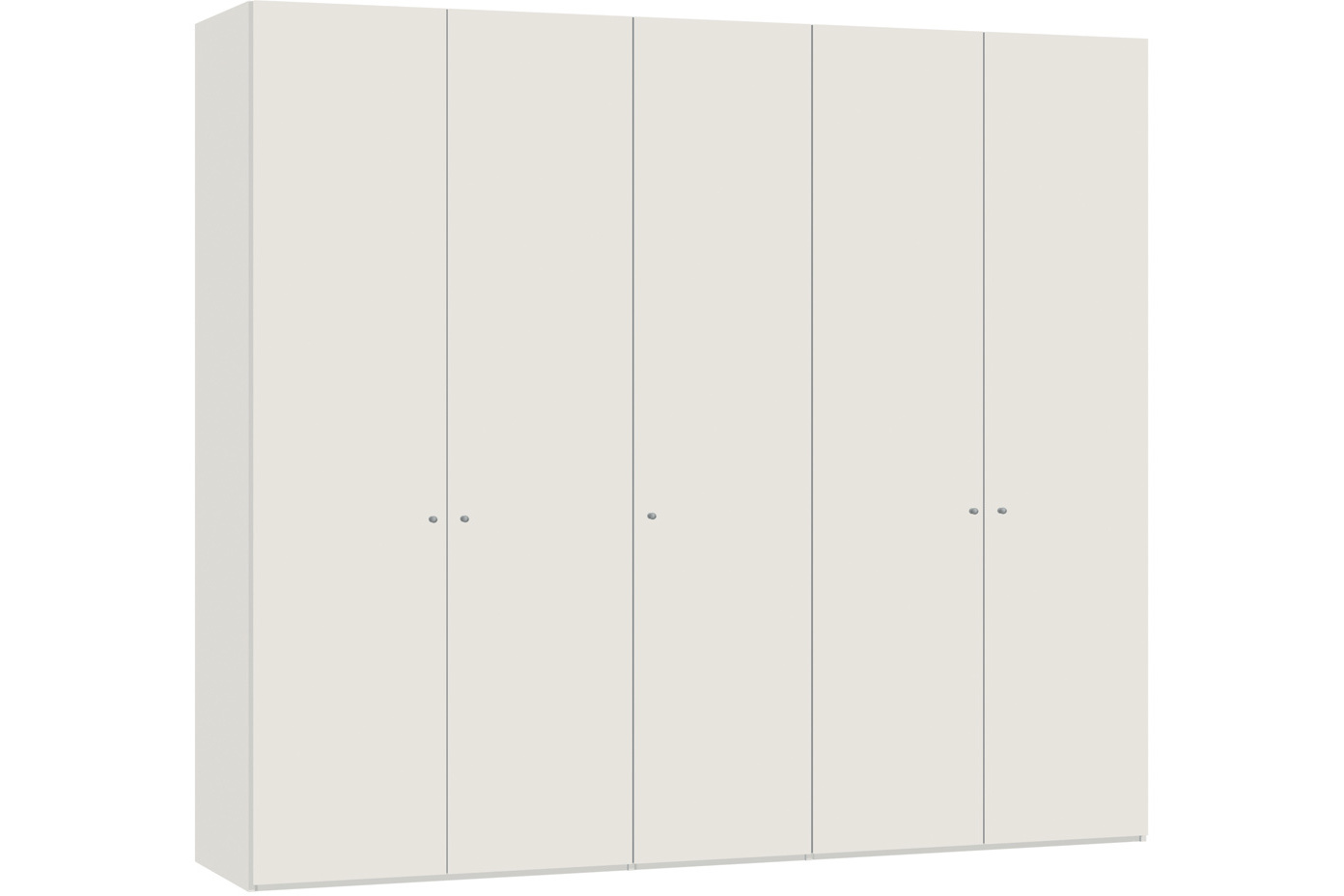 Yasmin Hinged 5 Door Wardrobe 253Cm | White High Gloss