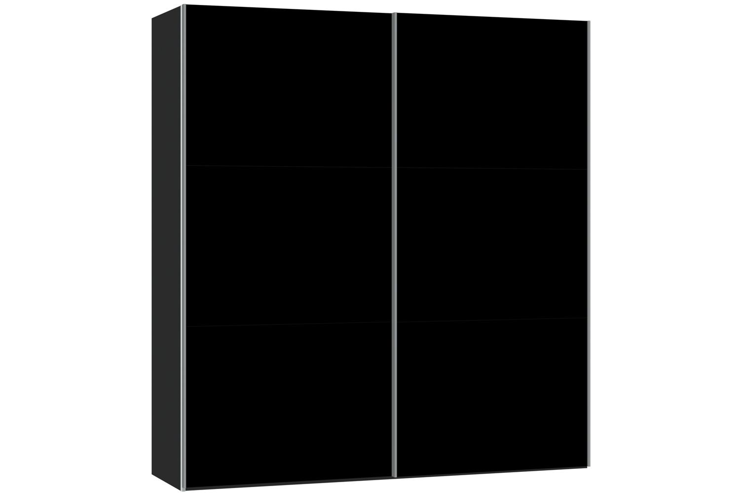 Janet Sliding Wardrobe 203Cm | Black Glass