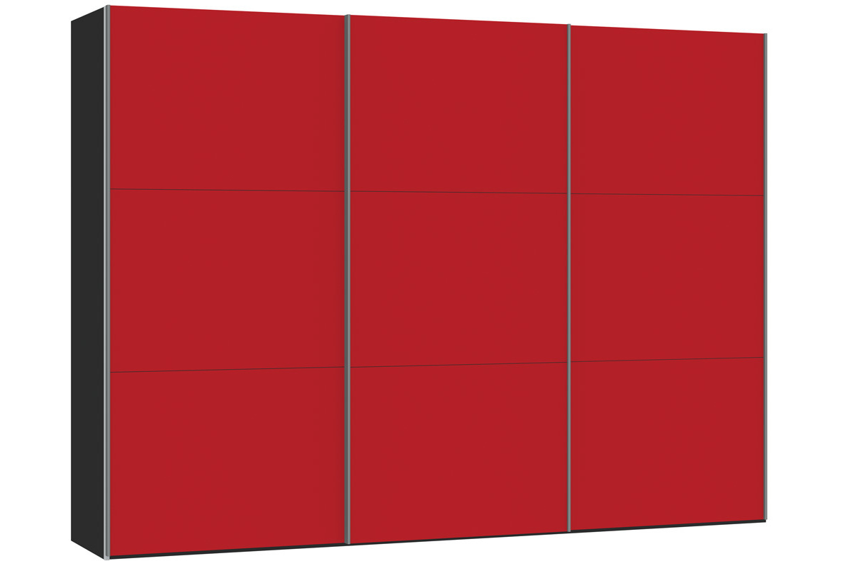 Skye Sliding Wardrobe 303Cm | Red Glass Matt