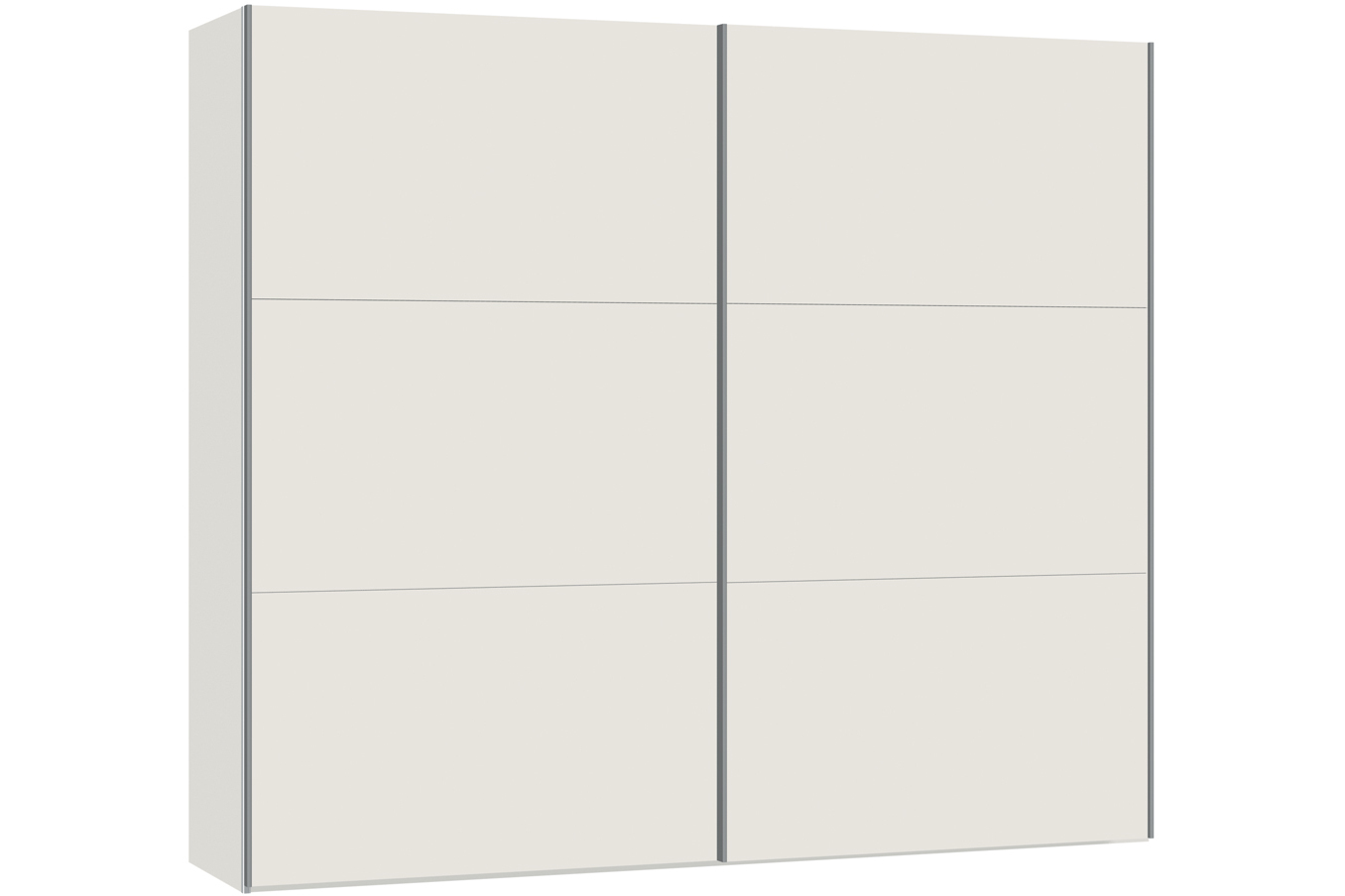 Zoe Sliding Wardrobe 253Cm | White Glass