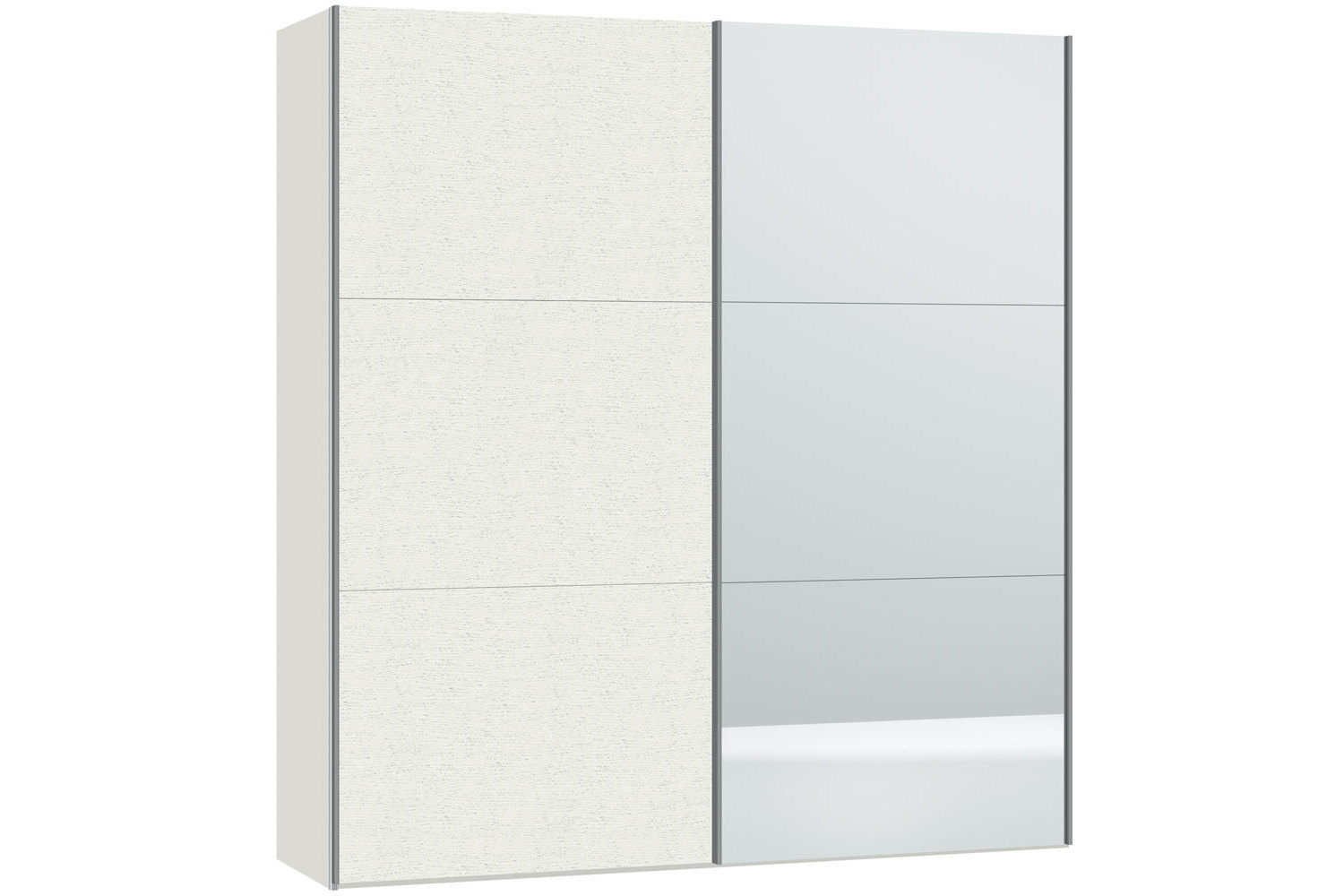 Julia Sliding Wardrobe 203Cm | White Ash + Mirror