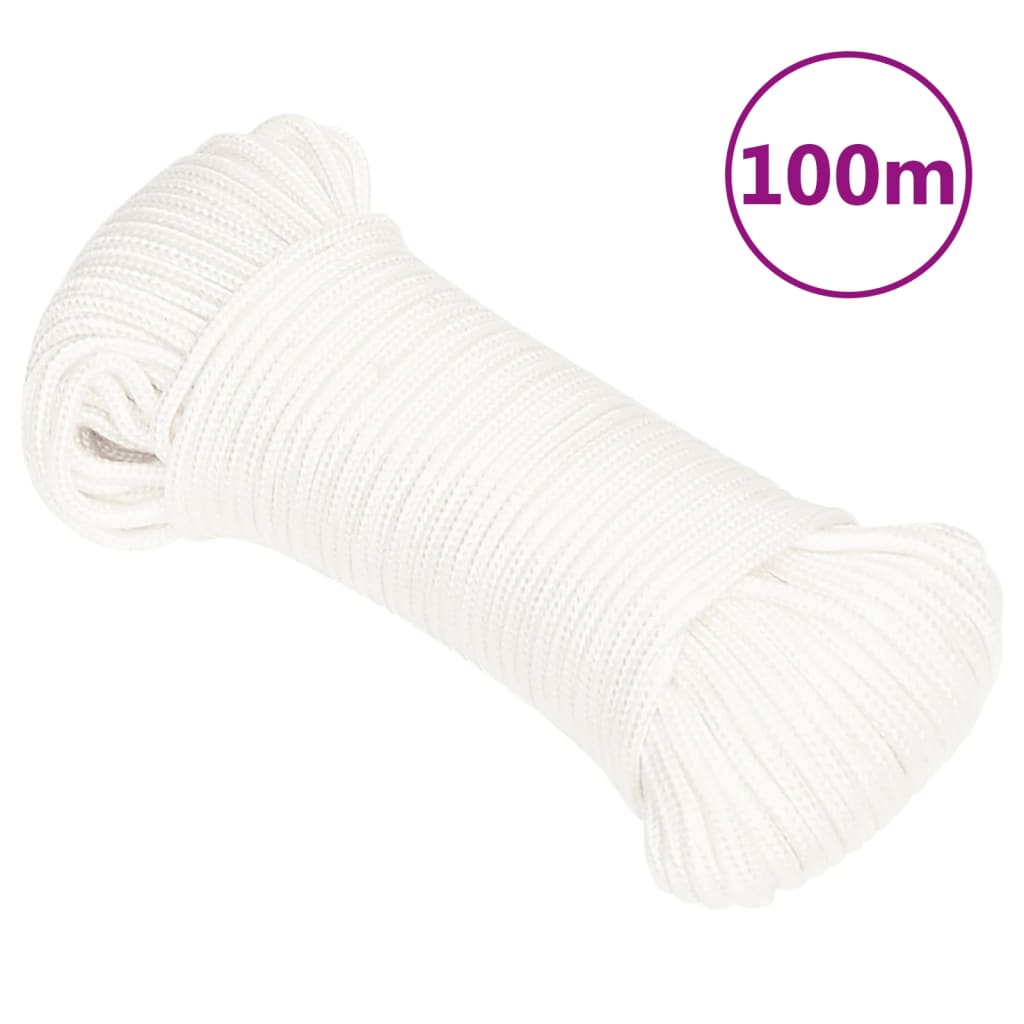 vidaXL 152541 Boat Rope Full White 4mm 100 M Polypropylene