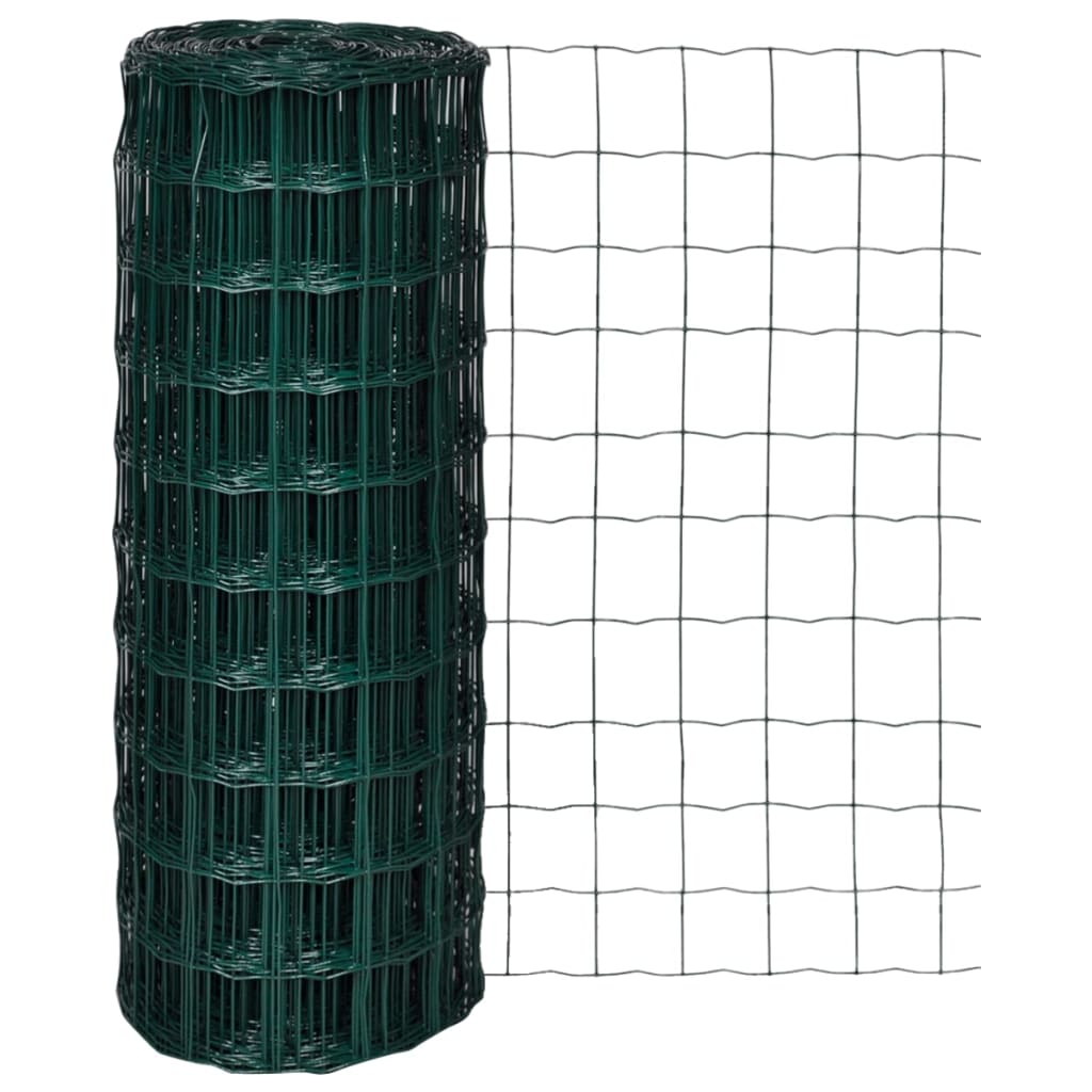 vidaXL 140573 Euro Fence Steel 10x1.0 M Green