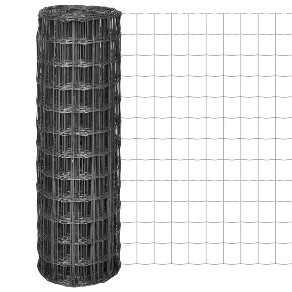vidaXL 142510 Euro Fence Steel 10x1.2 M Grey