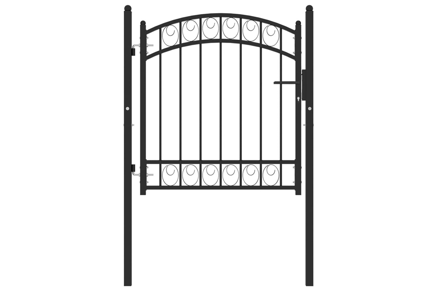vidaXL 146368 Fence Gate With Arched Top Steel 100x100cm Black