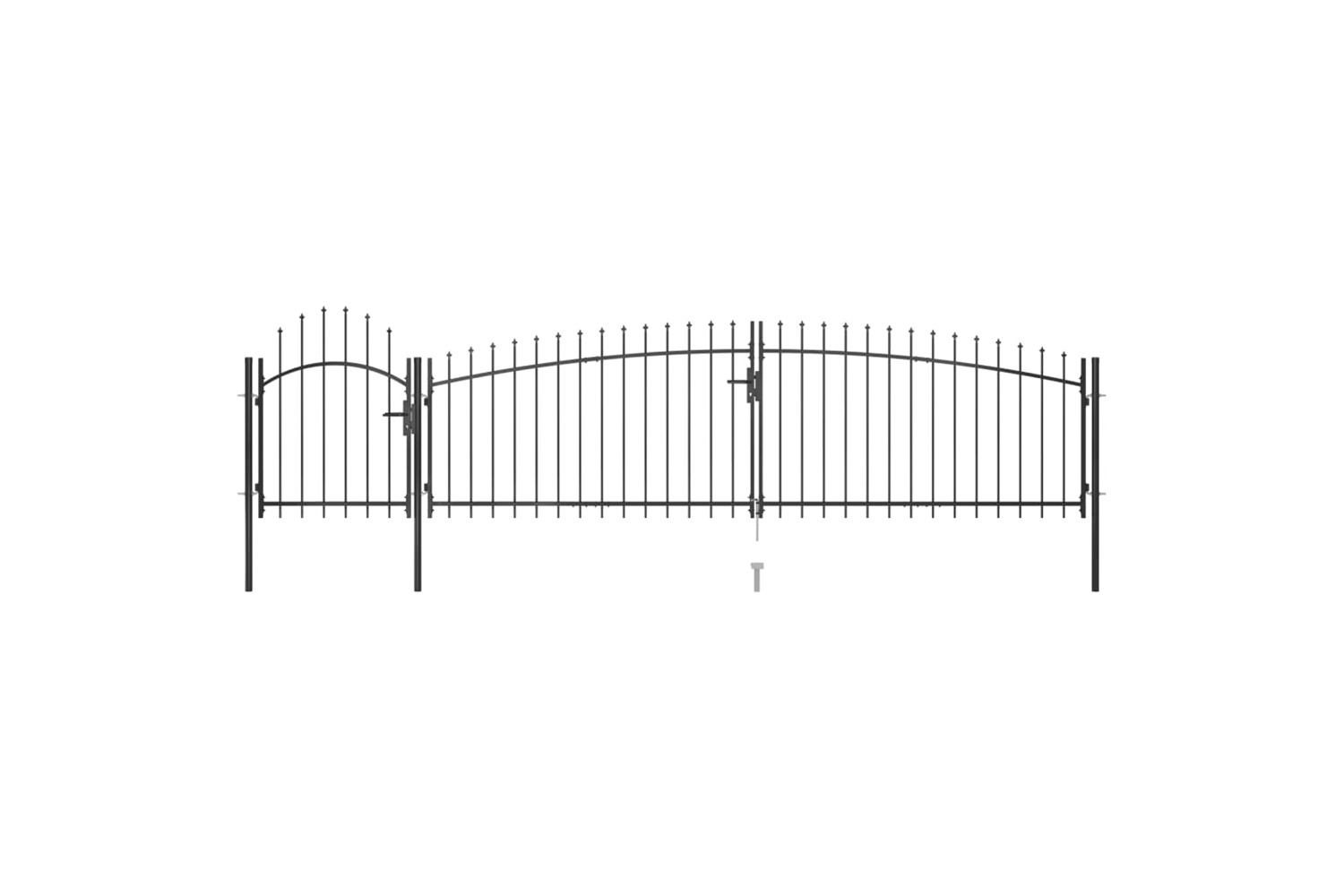 vidaXL 146322 Garden Fence Gate With Spear Top 5x1.5 M Black