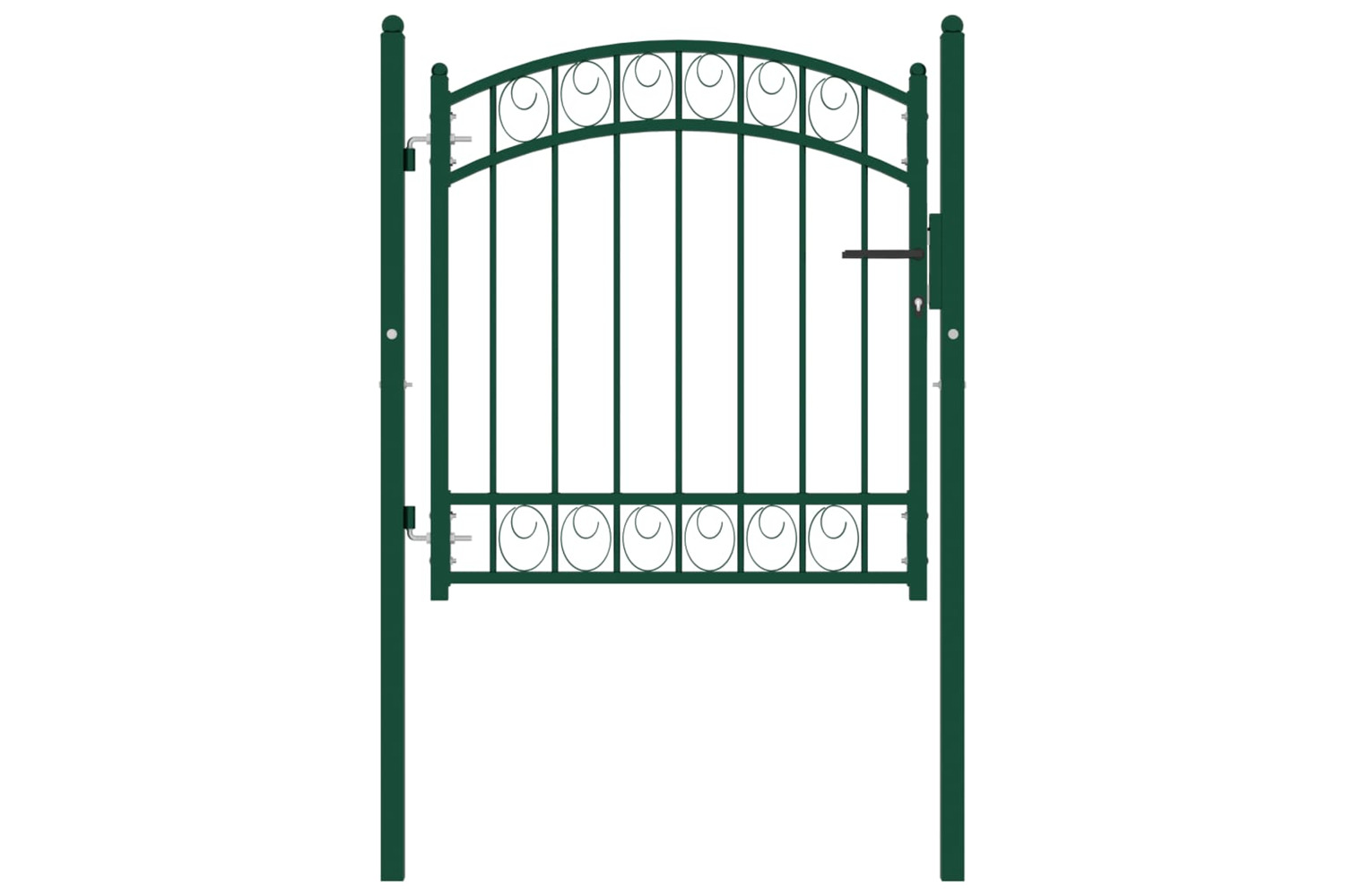 vidaXL 146363 Fence Gate With Arched Top Steel 100x100cm Green