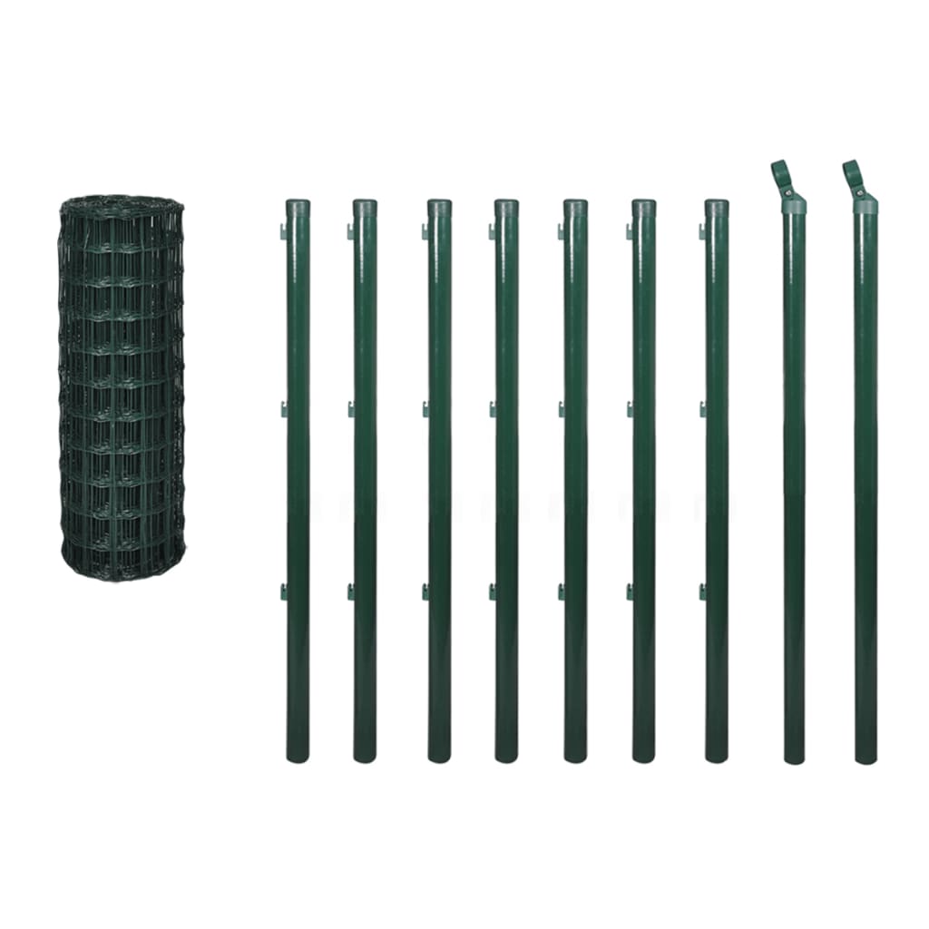 vidaXL 142393 Euro Fence Steel 10x1 M Green