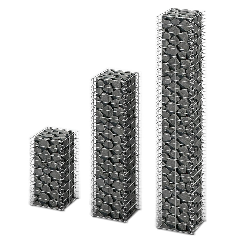 Vidaxl 141048 3 Piece Gabion Set Galvanised Wire