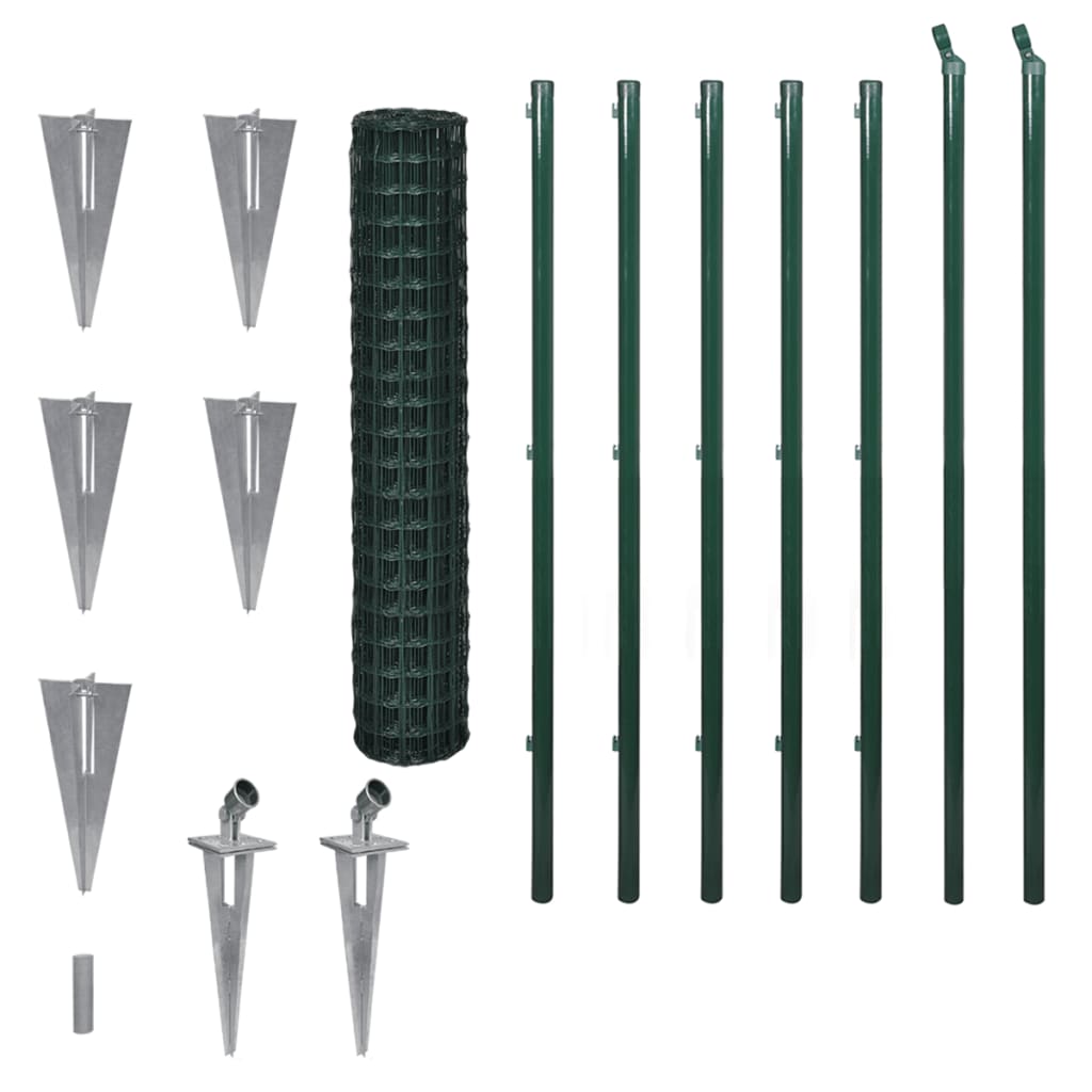 vidaXL 142375 Euro Fence Steel 10x1.7 M Green