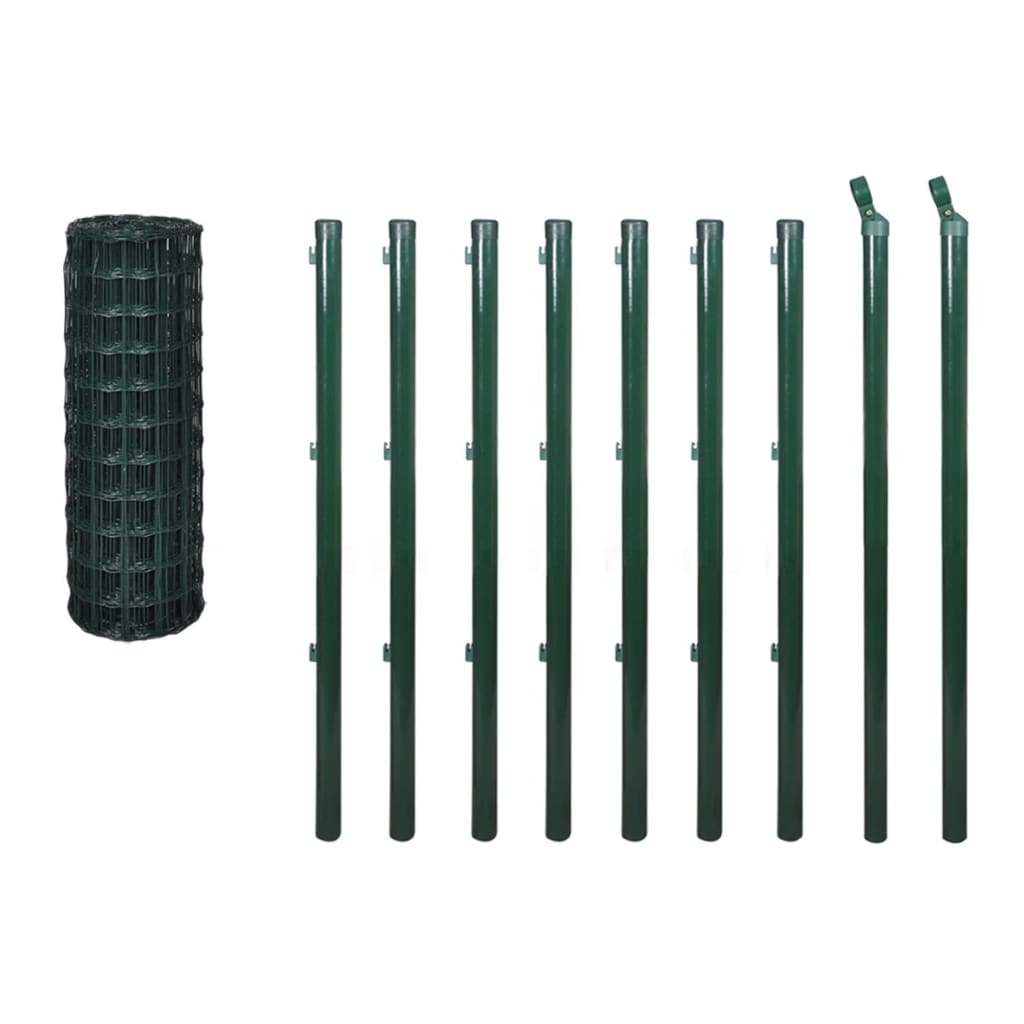 vidaXL 142394 Euro Fence Steel 10x1.2 M Green
