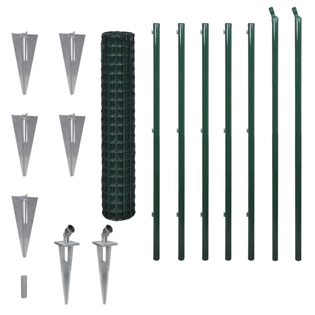 vidaXL 140559 Euro Fence Steel 10x1.5 M Green