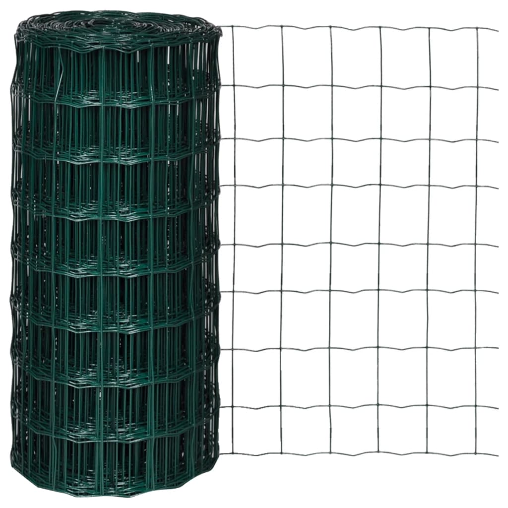 vidaXL 140578 Euro Fence Steel 25x0.8 M Green