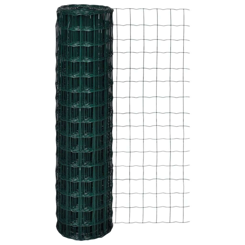 vidaXL 140581 Euro Fence Steel 25x1.5 M Green