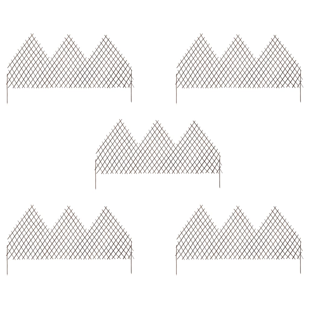 vidaXL 147795 Garden Trellis Fences 5 Pcs 170x105cm Willow