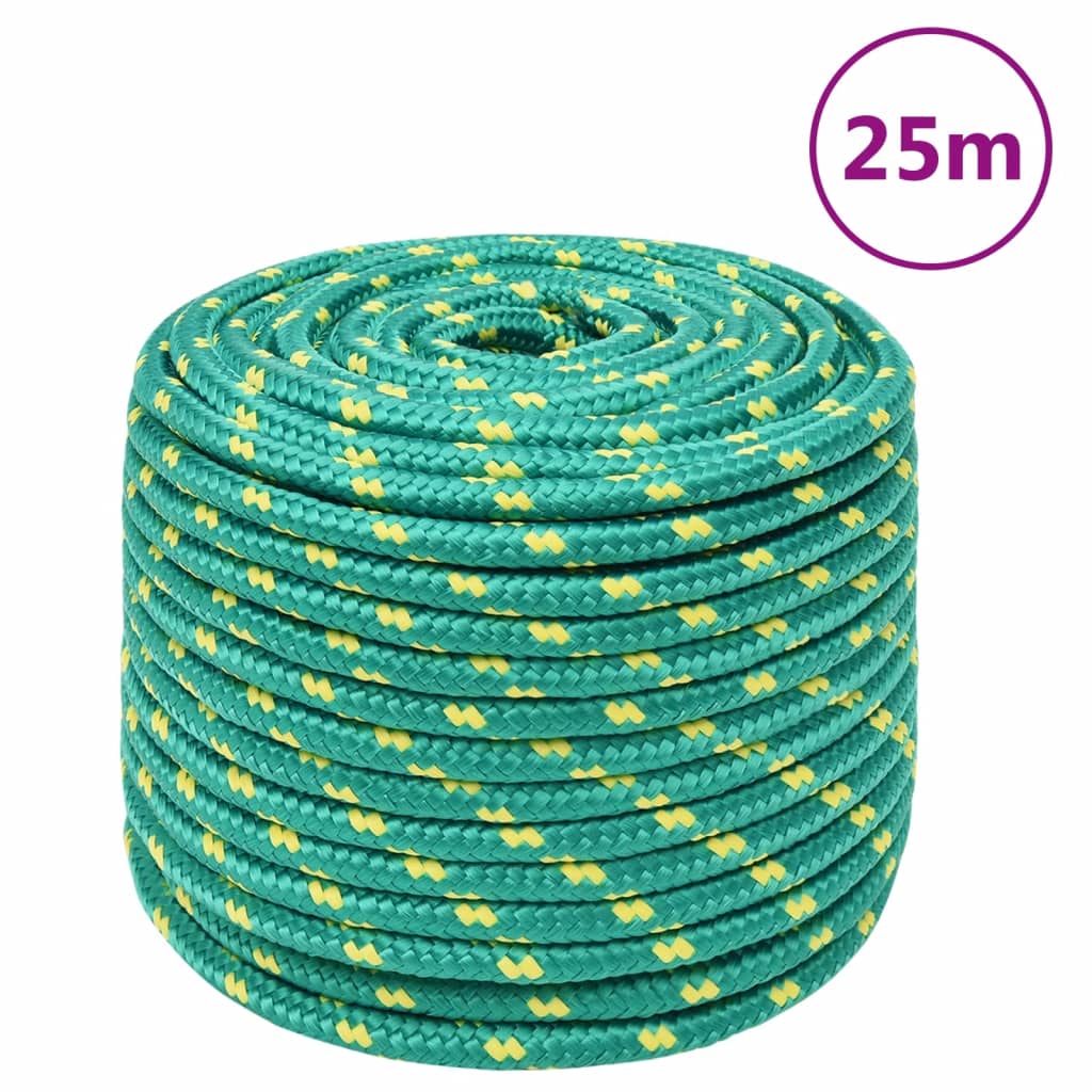 vidaXL 152723 Boat Rope Green 12mm 25 M Polypropylene