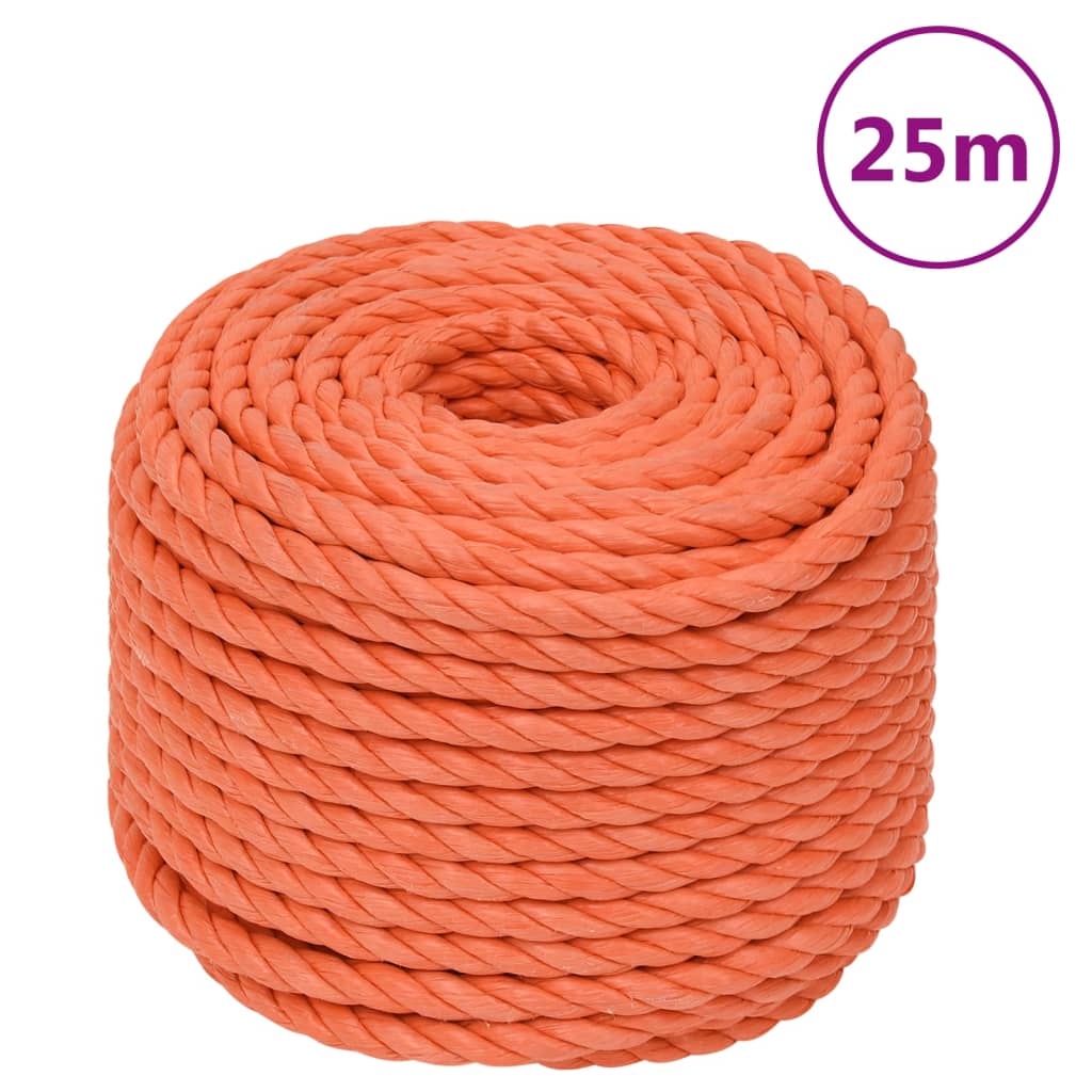 vidaXL 152954 Work Rope Orange 24mm 25 M Polypropylene