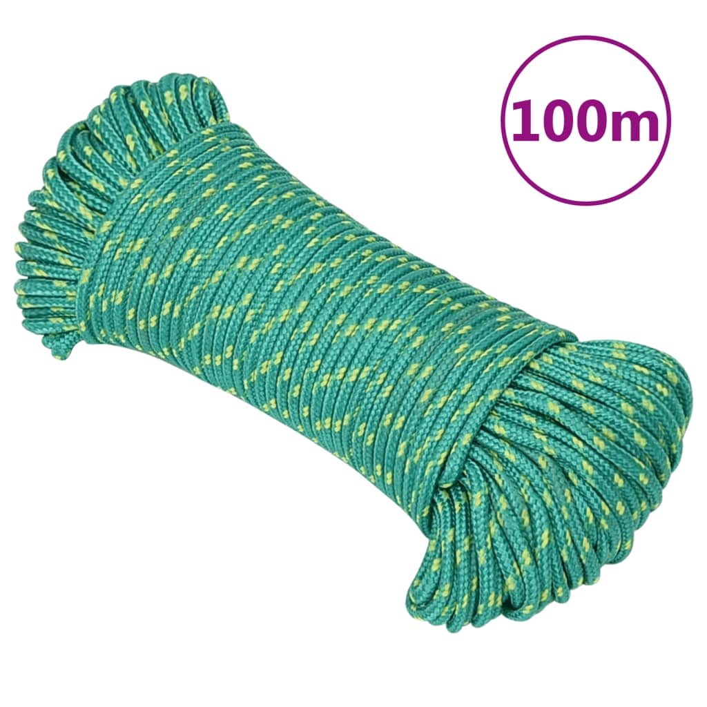 vidaXL 152705 Boat Rope Green 5mm 100 M Polypropylene