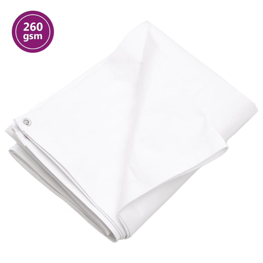 vidaXL 151606 Tarpaulin 260 G/m² 8x8 M White Hdpe
