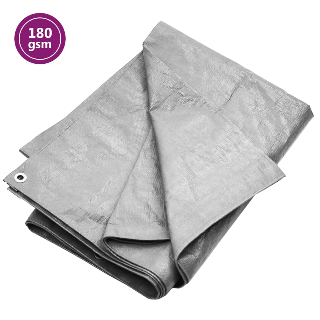 vidaXL 151486 Tarpaulin 180 G/m² 4x4 M Grey Hdpe
