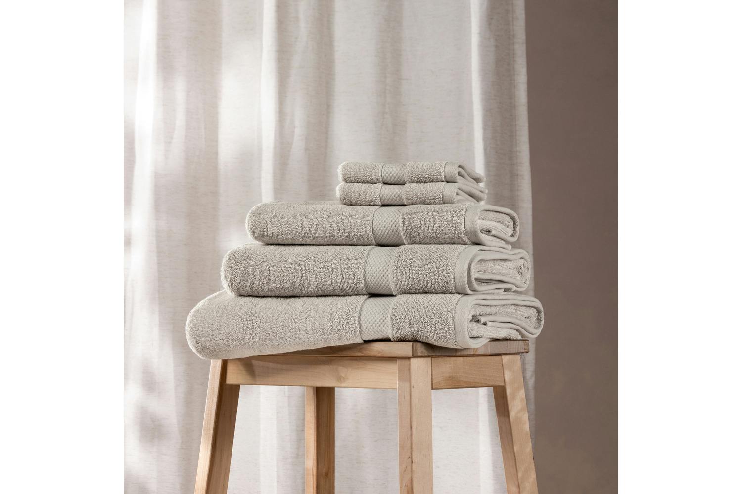 The Linen Room | Combed Cotton Hand Towel | Dove