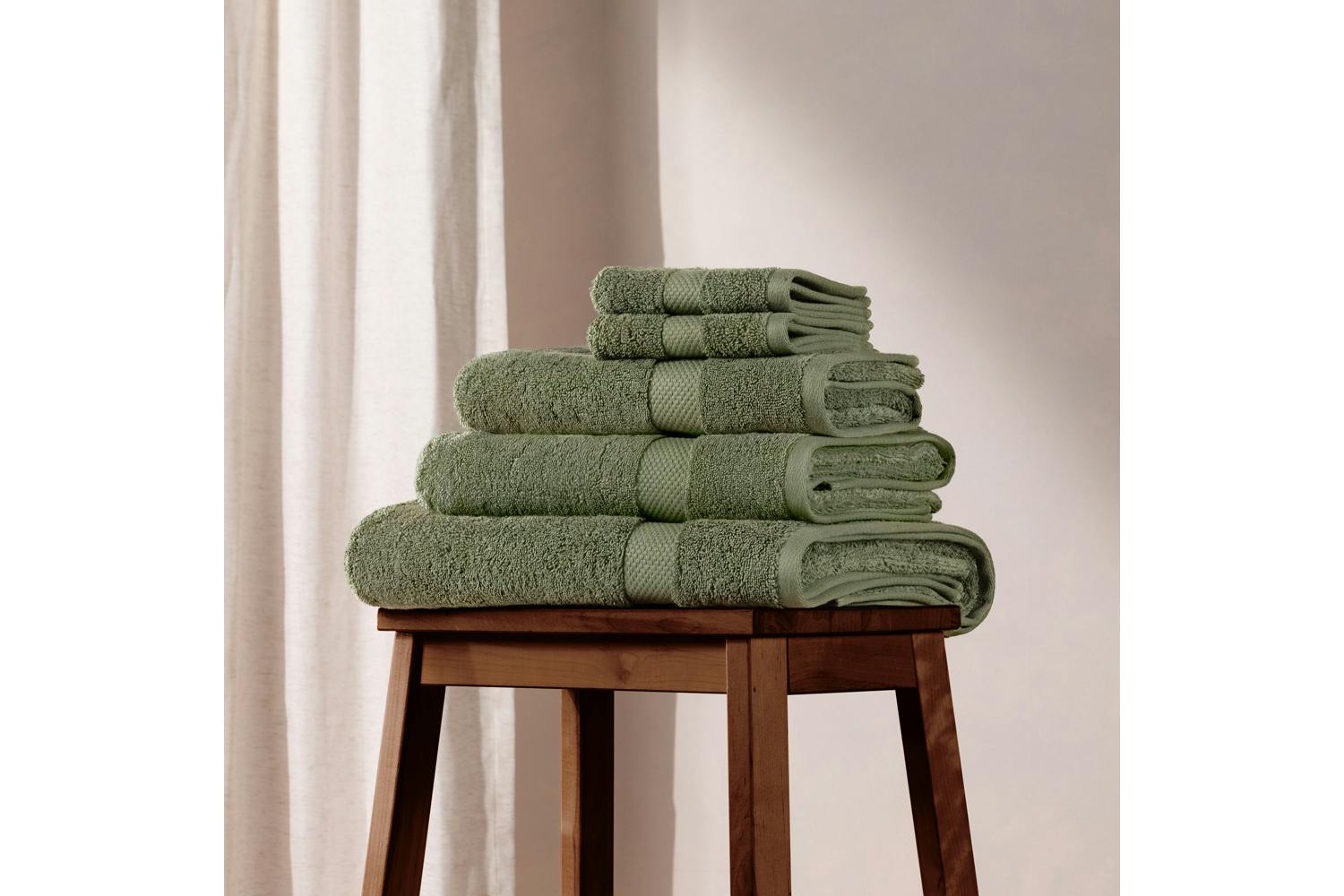 The Linen Room | Combed Cotton Hand Towel | Eucalyptus