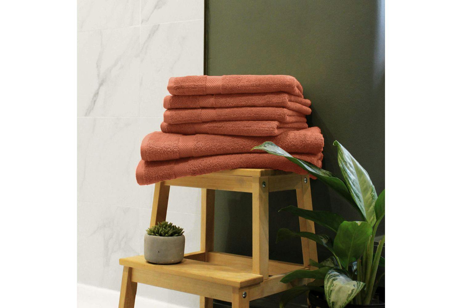 The Linen Room | Combed Cotton Hand Towel | Terracotta