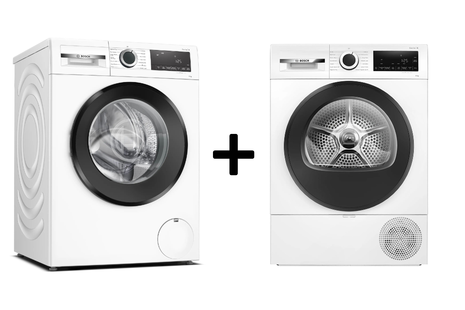 Bosch washing machine and tumble outlet dryer