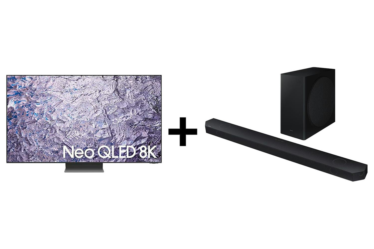 Samsung QN800C 65" 8K HDR Neo QLED Smart TV (2023) and Q800C 5.1.2ch Soundbar with Subwoofer Bundle