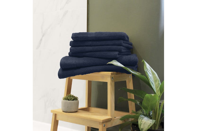 The Linen Room | Combed Cotton Hand Towel | Navy
