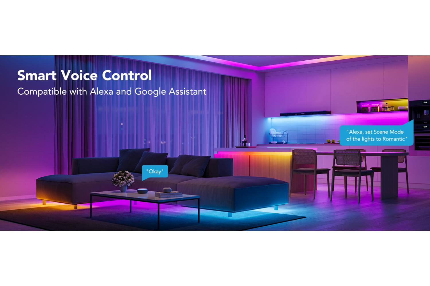 Govee Alexa LED Strip Lights 5M Smart Wifi App Control Works with Alexa /  Google