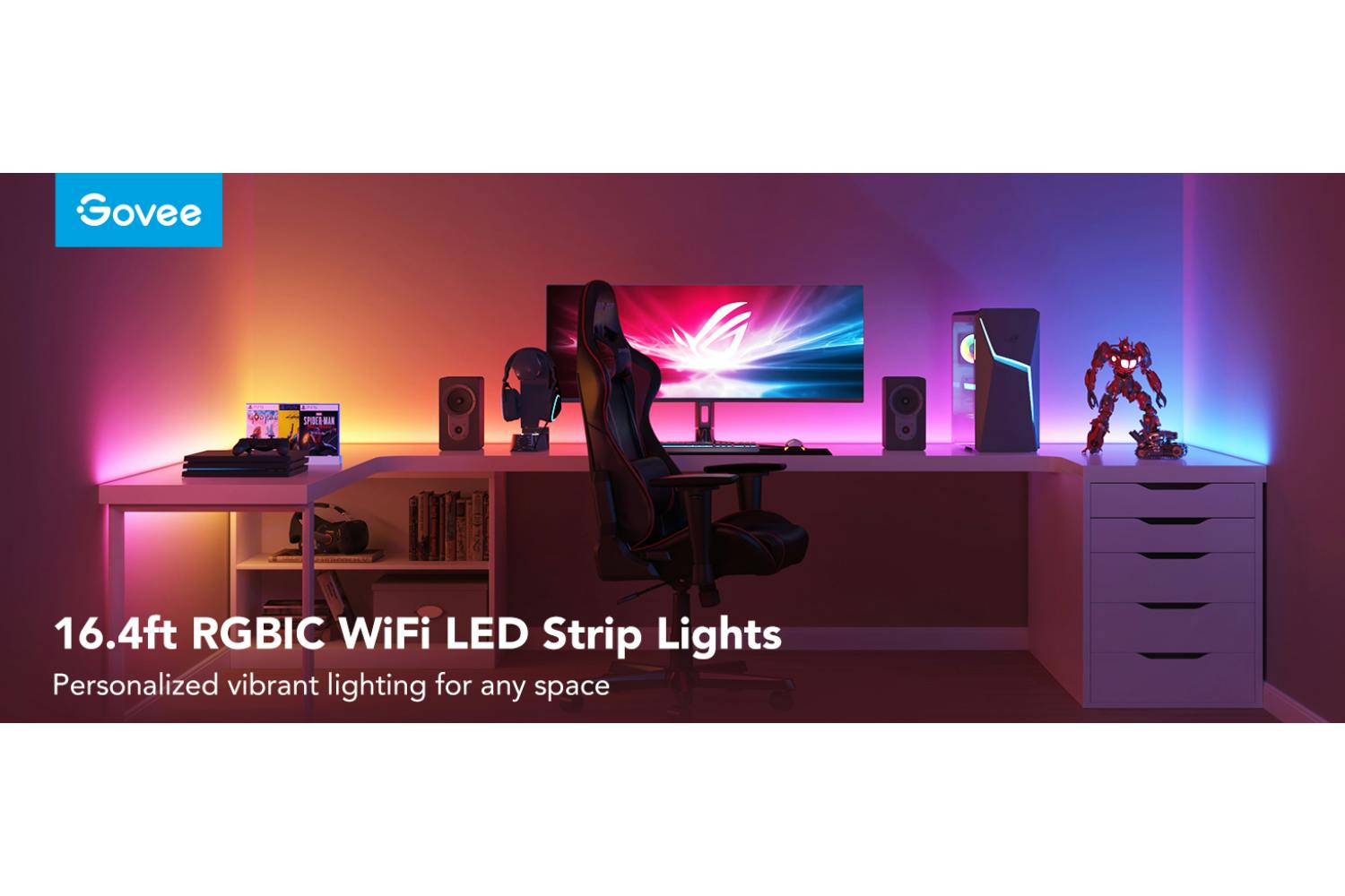 Govee RGBIC Basic Wi-Fi + Bluetooth LED Strip Lights, 5m