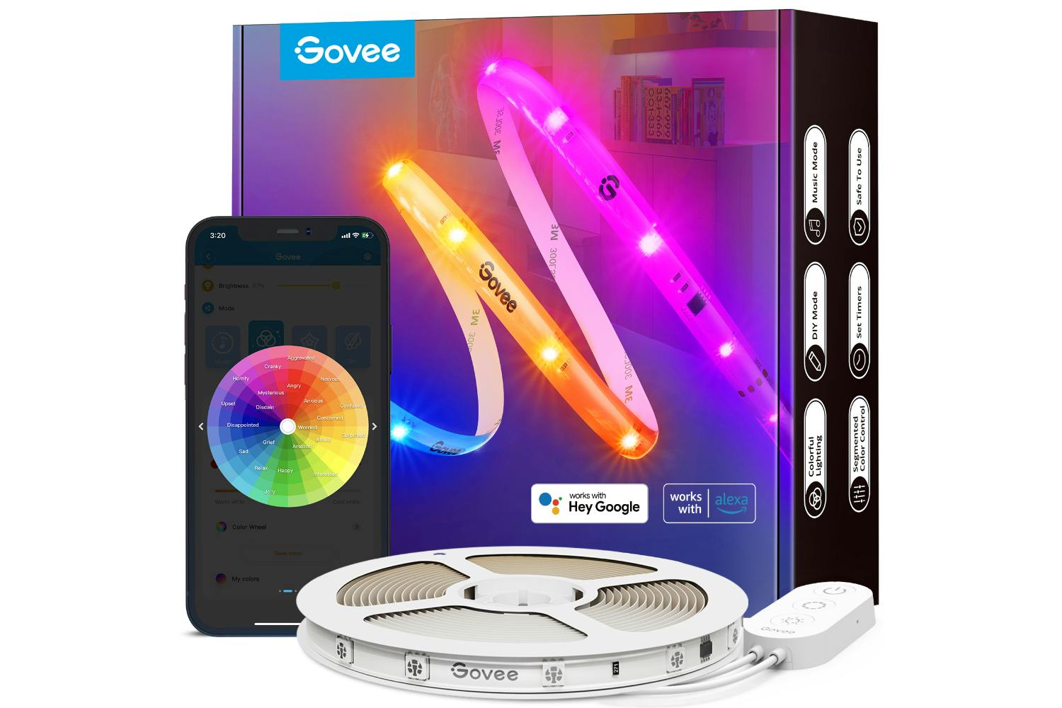Govee RGBIC Basic Wi-Fi + Bluetooth LED Strip Lights | 10m
