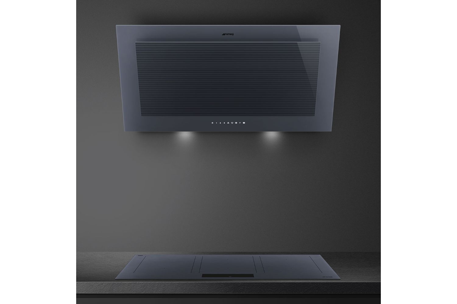 Smeg Linea 90cm Decorative Wall Mount Hood | KV194G | Neptune Grey