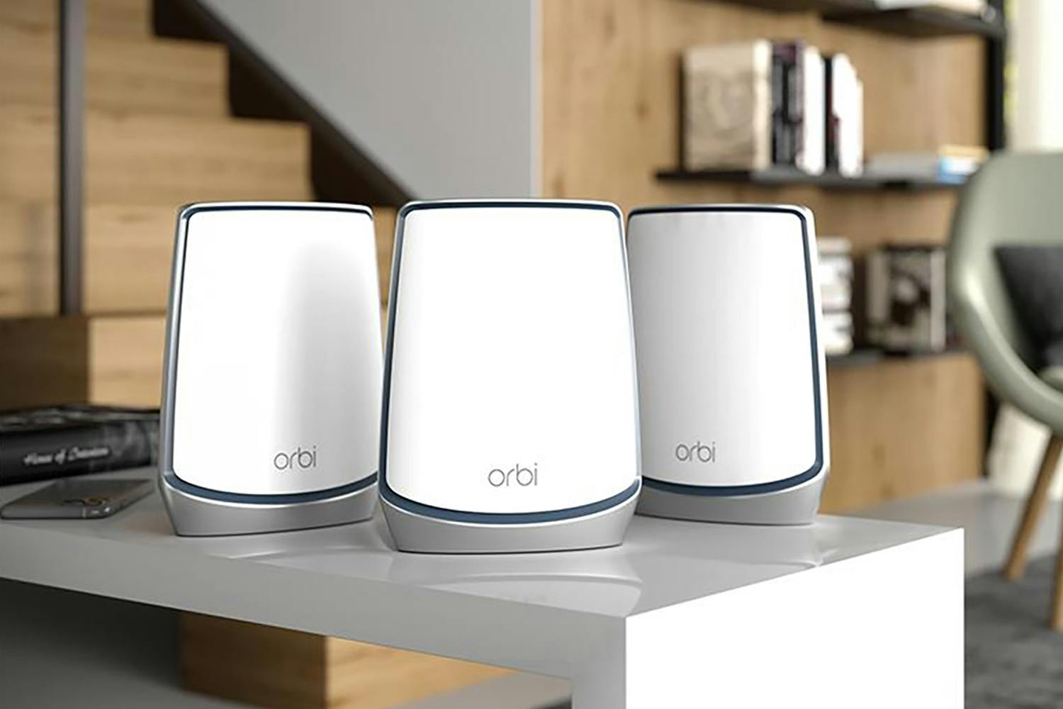 NETGEAR Orbi Whole Home Tri-band Mesh Wi-Fi 6 System (RBK853) – Router with 2 Satellite Extenders