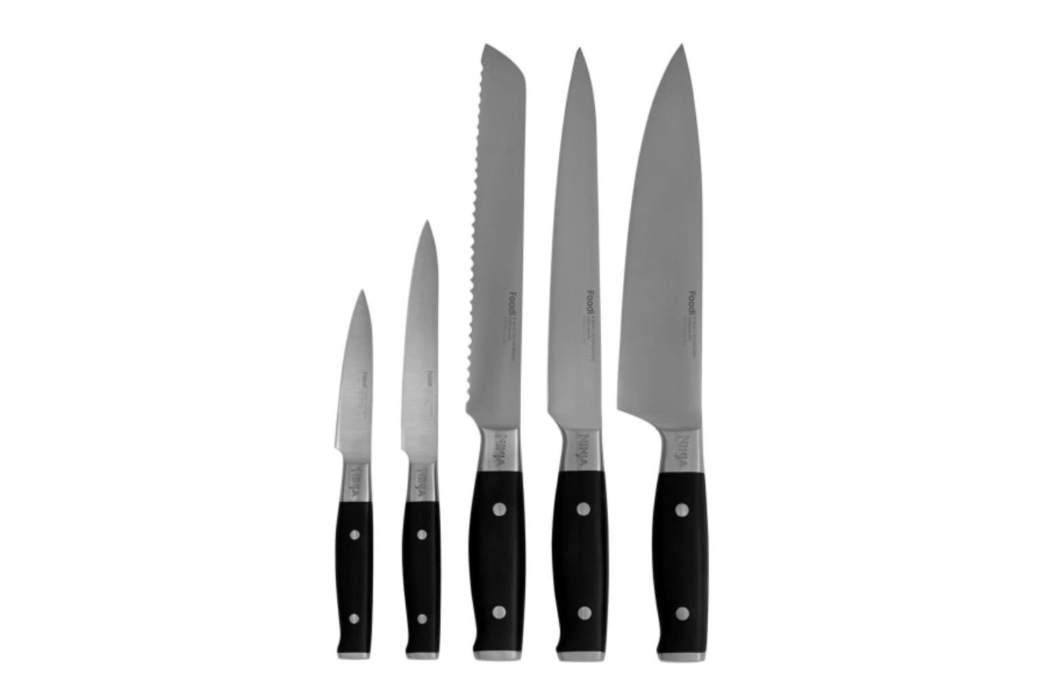 Ninja Foodi StaySharp Knife Block with Integrated Sharpener | 5 Pieces