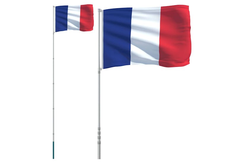 Vidaxl 3147123 France Flag And Pole 5.55 M Aluminium