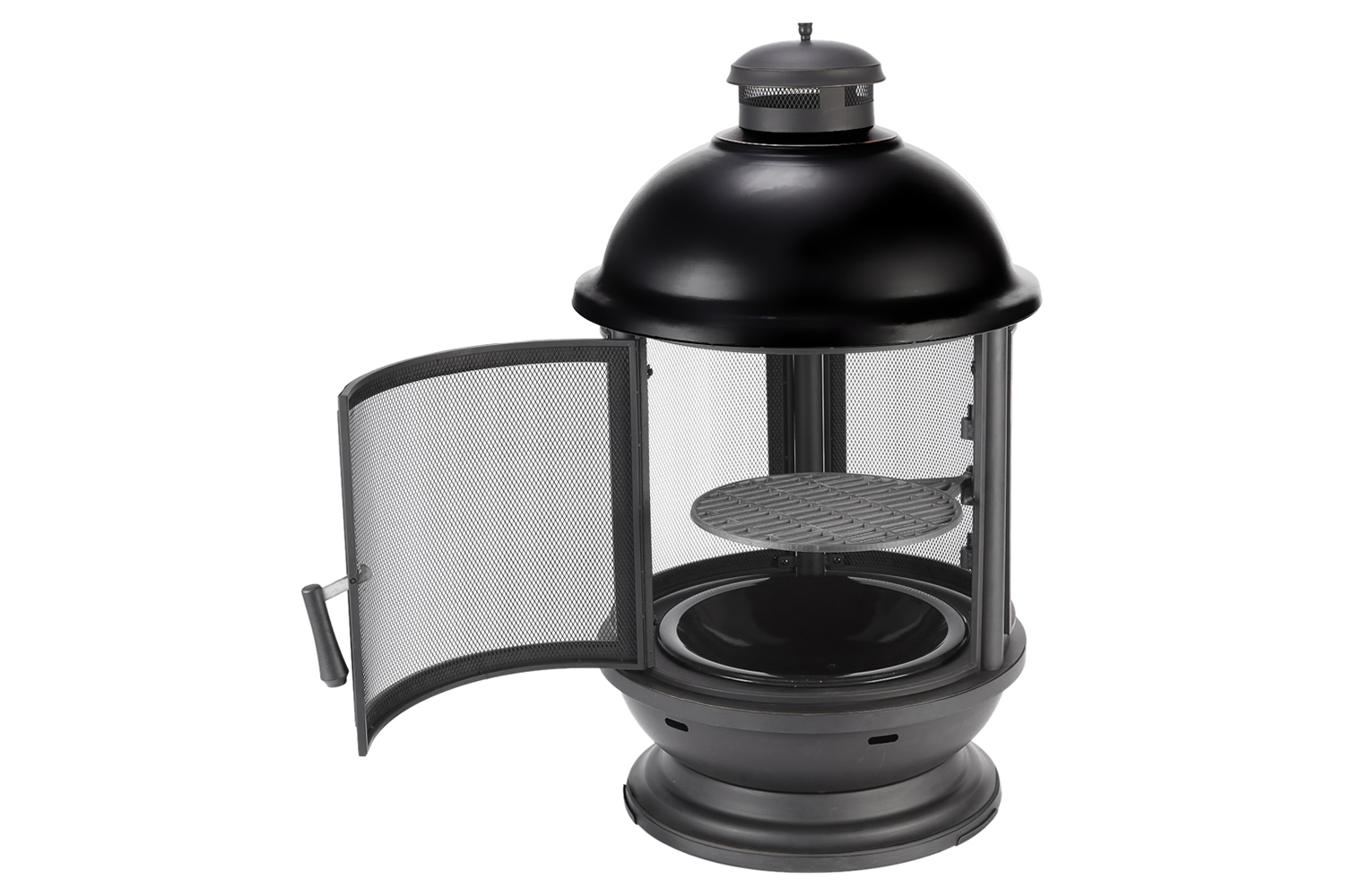 Haloo Apollo Outdoor Wood Burning Garden Fire Pit with Chiminea Fireplace