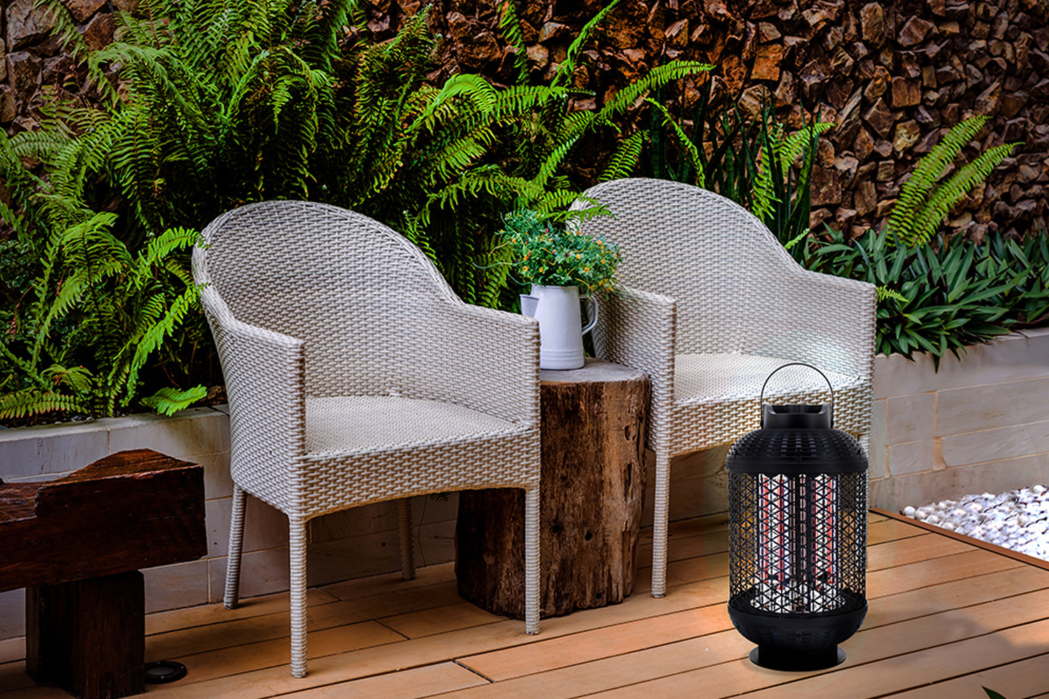 Haloo Outdoor Heater Lantern and Garden & Patio Portable Electric Heater