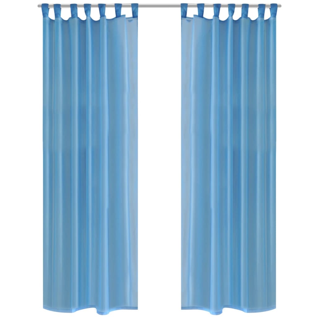 vidaXL 130208 Turquoise Sheer Curtain 140 X 245cm 2 Pcs