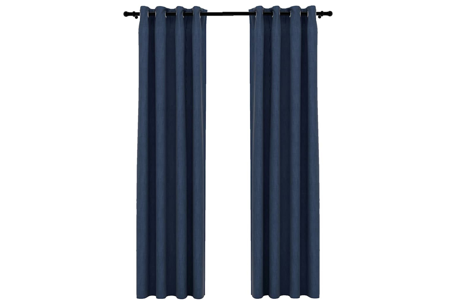 Vidaxl Linen-look Blackout Curtains With Grommets 2 Pcs Blue 140x245cm