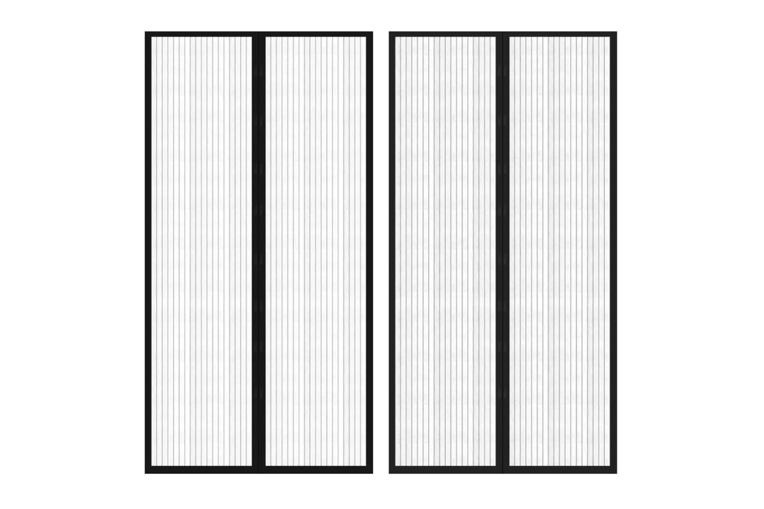 vidaXL 40920 Insect Door Curtain 210 X 100cm 2 Pcs Magnet Black