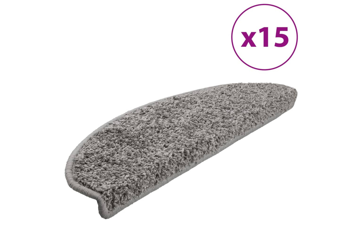vidaXL 133900 Carpet Stair Treads 15 Pcs Grey 65x21x4cm
