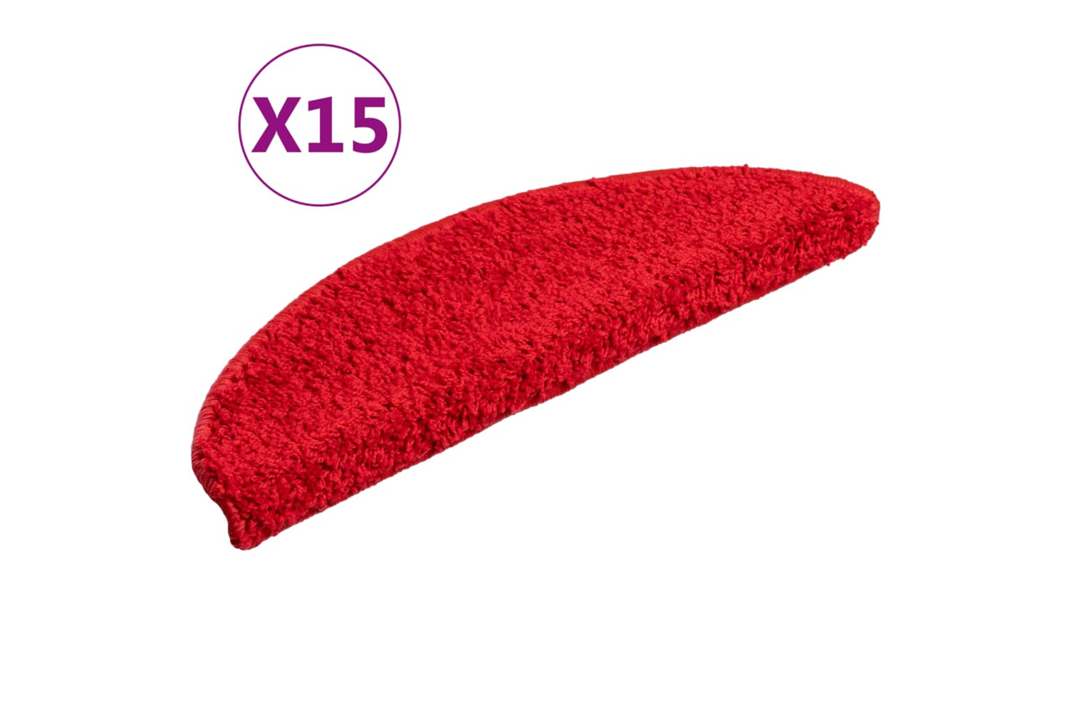 vidaXL 133899 Carpet Stair Treads 15 Pcs Red 56x17x3cm