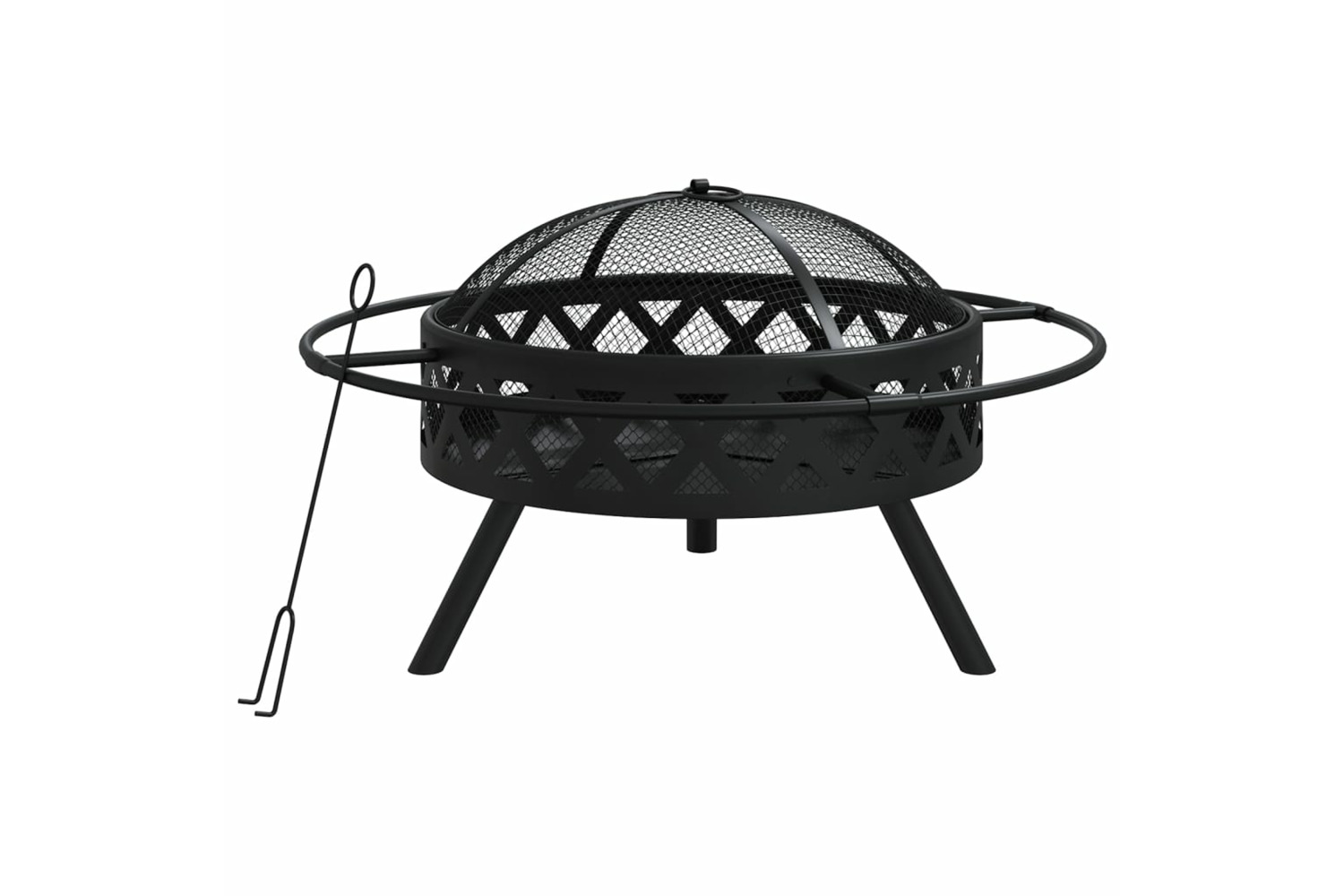 vidaXL 360058 Fire Pit With Poker 70cm Xxl Steel